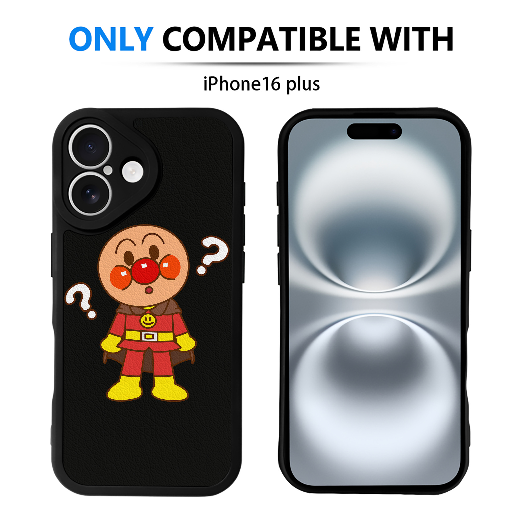 （画像用） アンパンマン Anpanman 【iPhone 16シリーズ対応】シリコンスマホケース（レザー調） 材質：シリコン